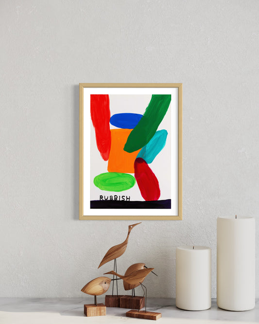David Shrigley - Rubbish - Original Acrylic on Paper - 42cm x 29.7cm - Framed - 1