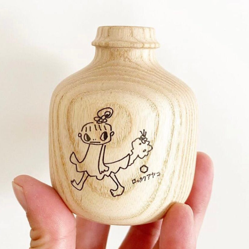 Ayako Rokkaku - Flower pot - Limited Edition Wood Sculpture - 8 cm x 6.5 cm x 6.5 cm
