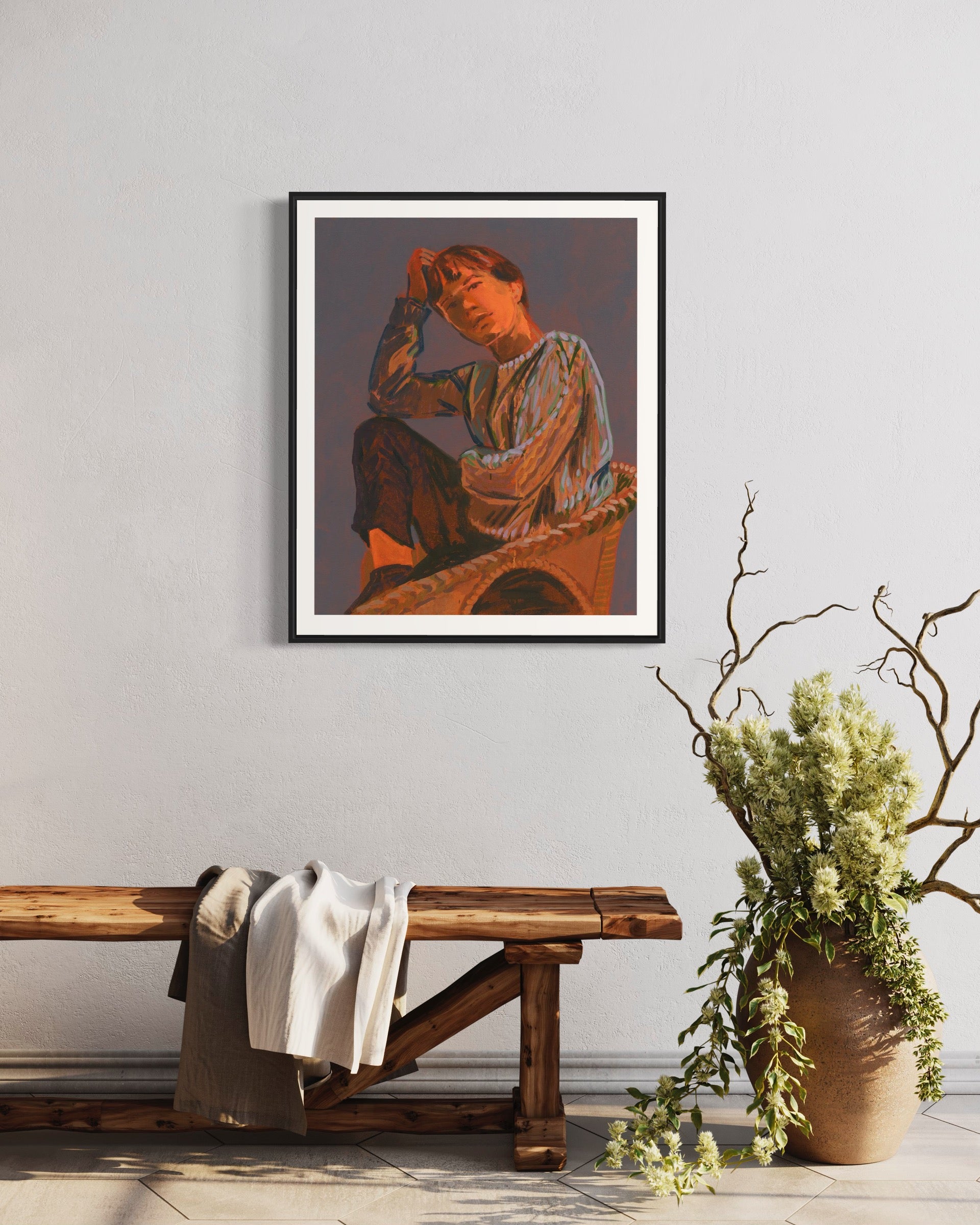 Claire Tabouret - Self Portrait (Blue)