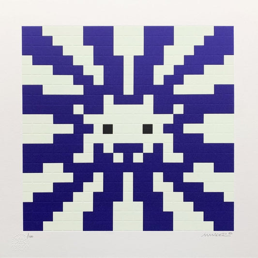 Invader - Sunset Print 2008 (Blue & White)
