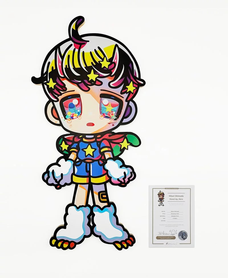 Hikari Shimoda - "Stand Up, Hero" Wooden Print