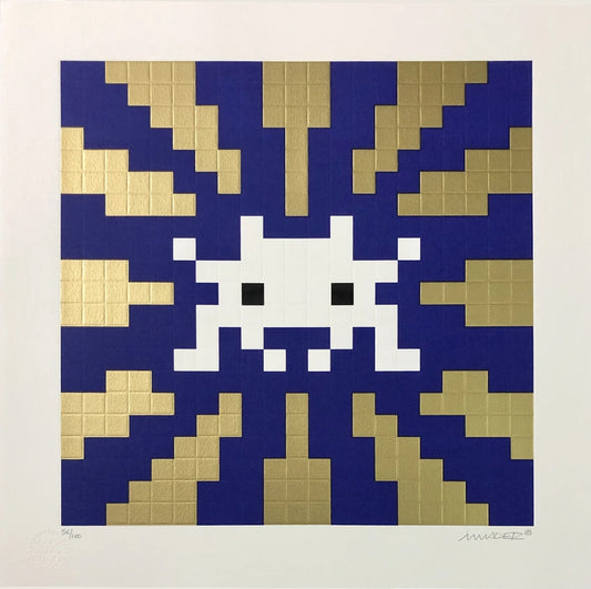 Invader - Sunset Print 2008 (Blue & Gold)