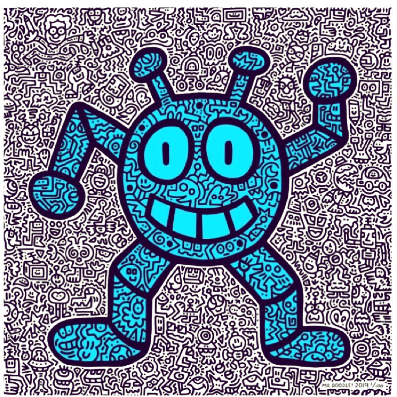 Mr. Doodle - Blue Robot – 3WhiteDots