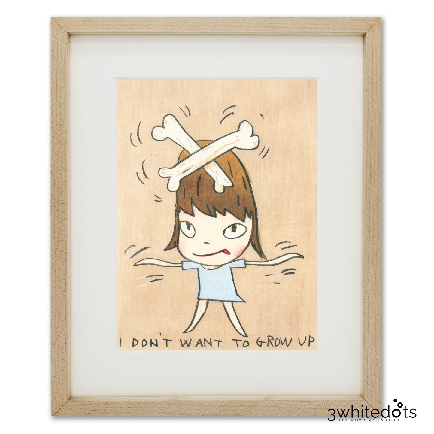 Yoshitomo Nara - I Don't Want To Grow Up (Framed Official Postcard)