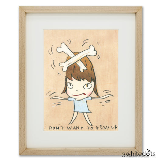 Yoshitomo Nara - I Don't Want To Grow Up (Framed Official Postcard)