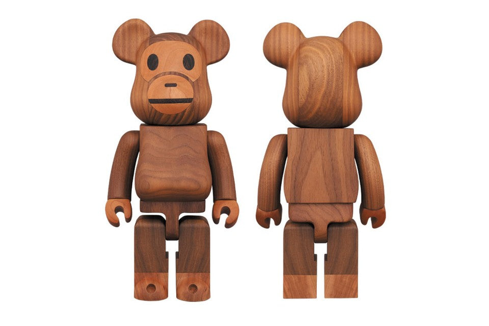 BE@RBRICK 400% Baby Milo Karimoku Wood
