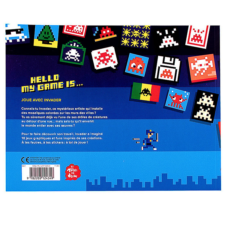 Invader - Space Invader 'Hello My Game Is' Book with 4 pages of Stickers