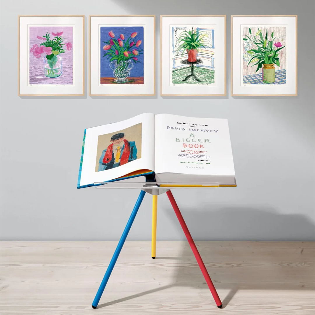 David Hockney - A Bigger Book with a Merc Newson bookstand