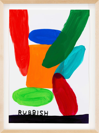 David Shrigley - Rubbish - Original Acrylic on Paper - 42cm x 29.7cm - Framed - 3
