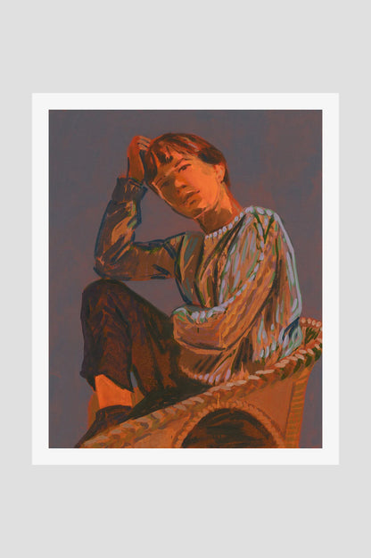 Claire Tabouret - Self Portrait (Blue) - Archival Pigment Print on Cotton Paper - 90cm x 74.7cm