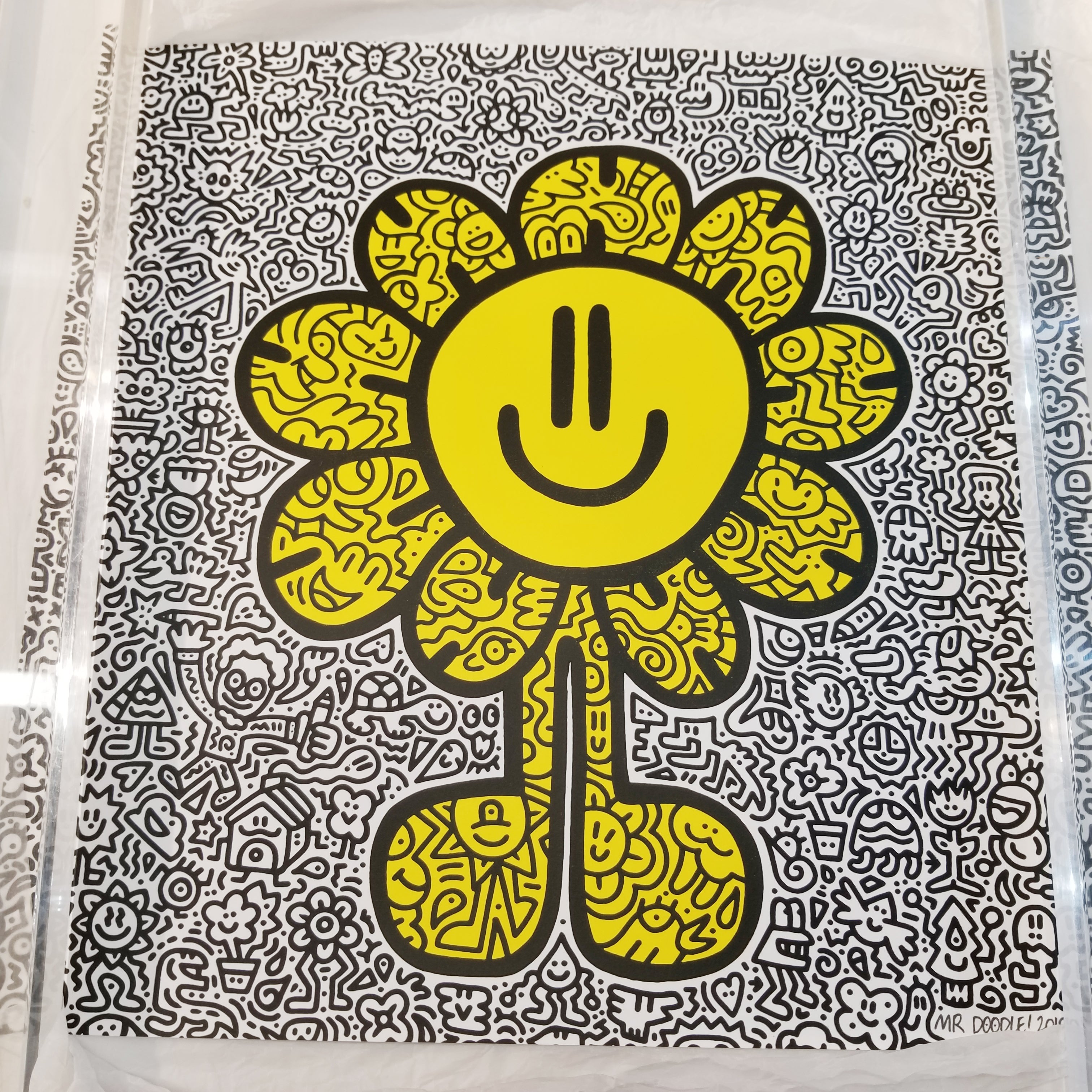 Mr. Doodle - Yellow Flower, Blue Robot, Orange Fish, Pink Bird