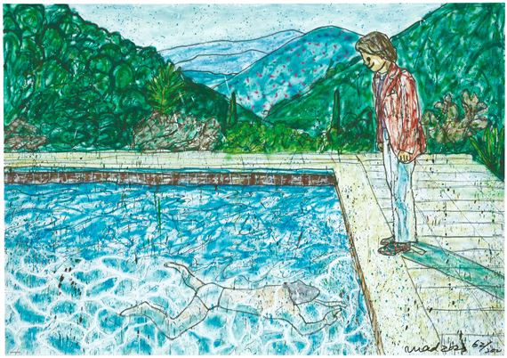 Madsaki - Portrait of an Artist (Pool with Two Figures) Ⅱ (inspired by David Hockney)