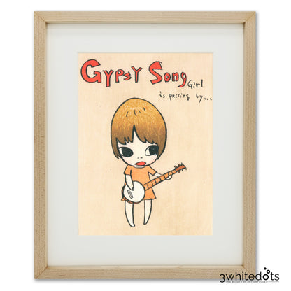 Yoshitomo Nara - Gypsy Song Girl is Passing by (Framed Postcard)