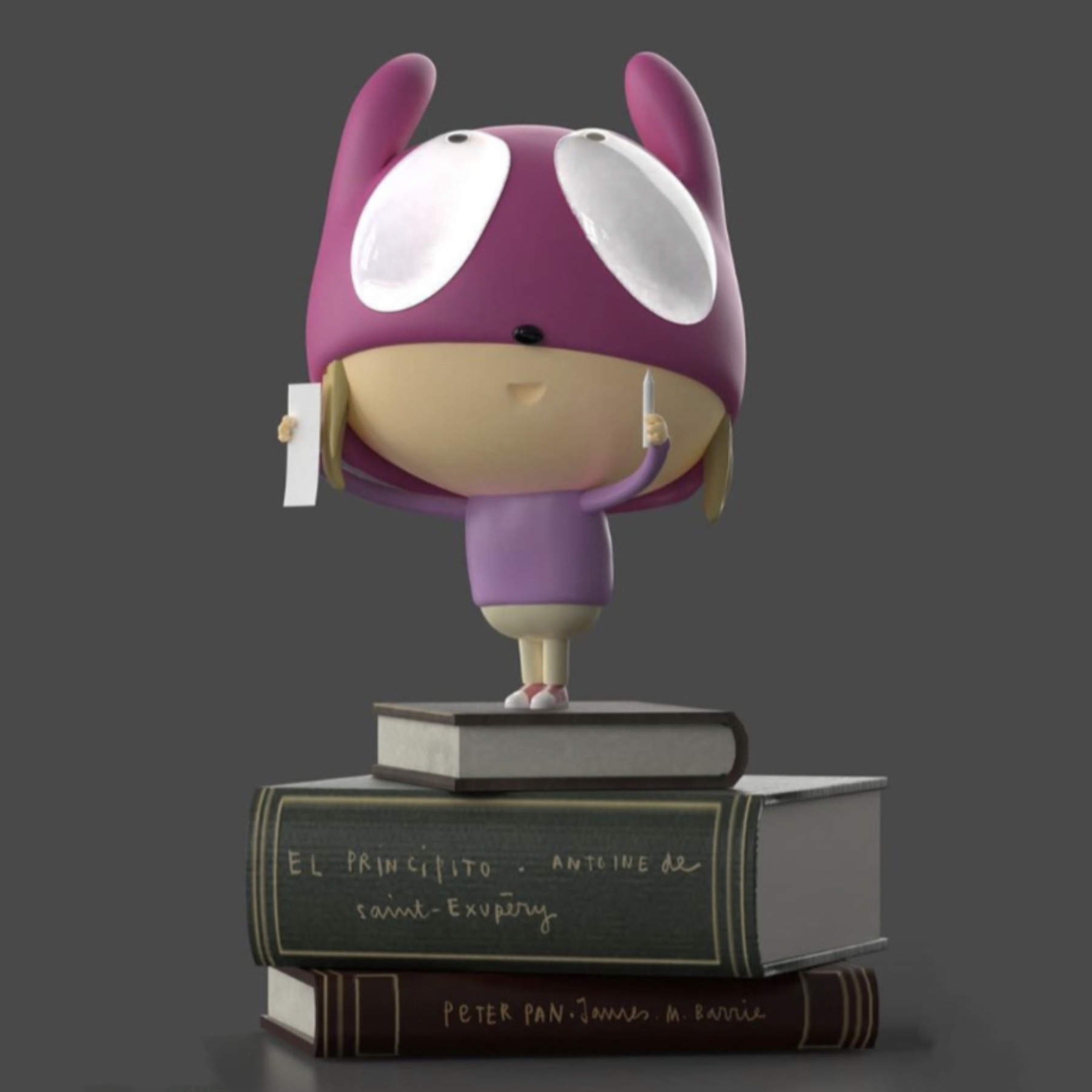 Edgar Plans - Reading Hero Sculpture (Pink Colour)