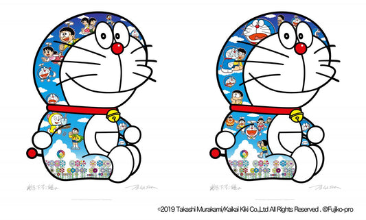 Takashi Murakami - Sitting Doreamon: A Pleasant Day Under The Blue Sky & Crying and Laughing (Set of 2)