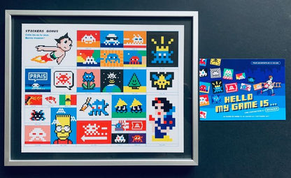 Invader - Space Invader 'Hello My Game Is' Book with 4 pages of Stickers