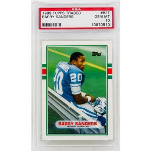 Barry Sanders 1989-90 Topps Traded Rookie Card PSA 10