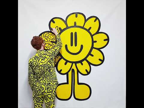 Mr. Doodle - Yellow Flower, Blue Robot, Orange Fish, Pink Bird