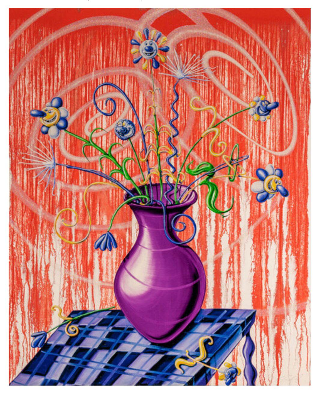 Kenny Scharf - Flores (Red)